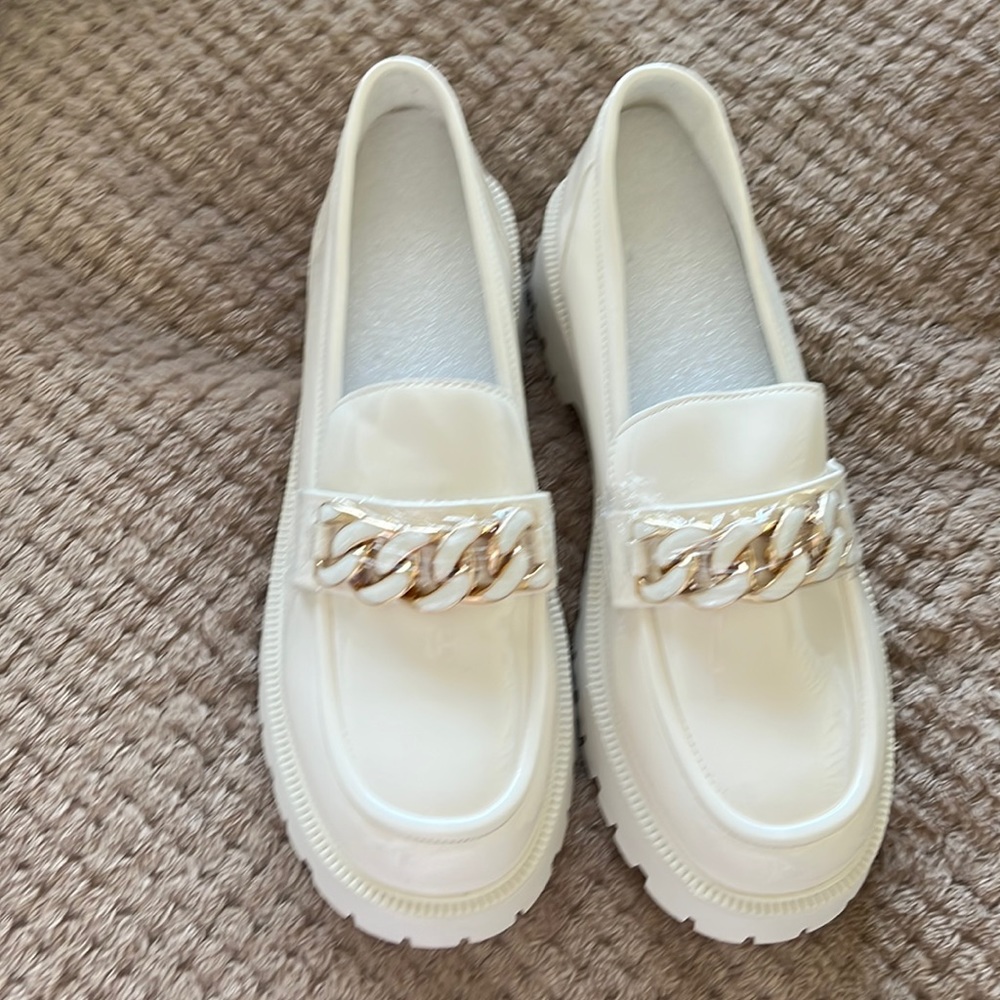Lattilier white Loafers a bit of platform